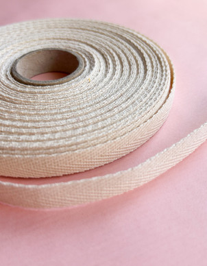 Puuvillanauha 10 mm luonnonvalkoinen