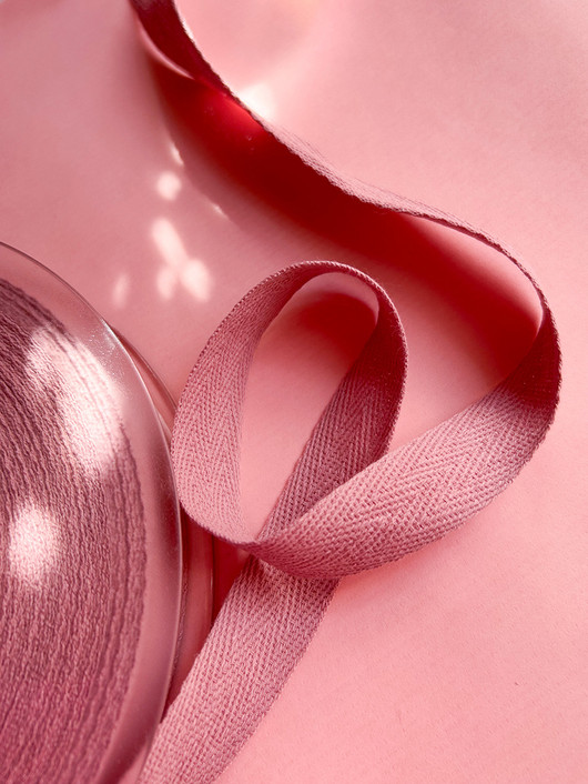 Puuvillanauha 20 mm vaaleanpunainen