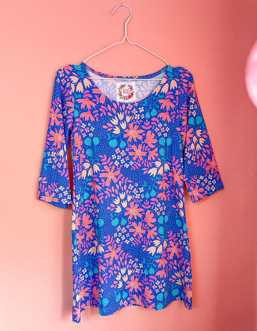 Kreeta-puuvillatrikoo sininen