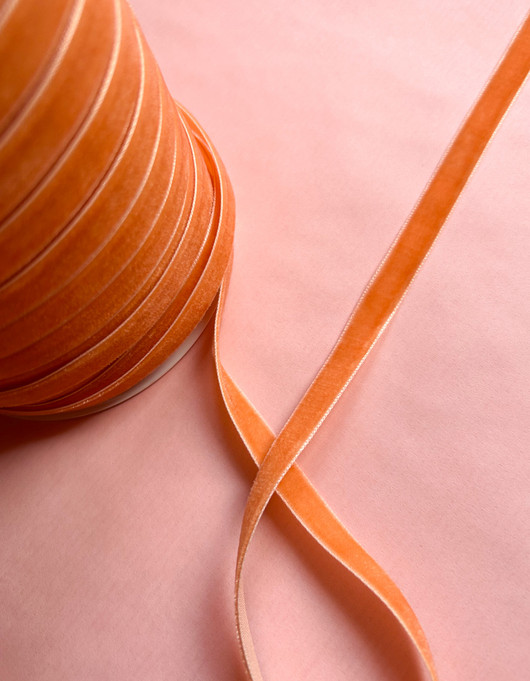 Samettinauha 9 mm persikka