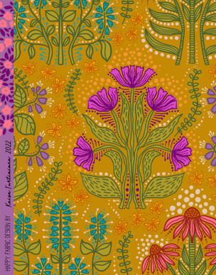 Herbaario-puuvillatrikoo kultainen