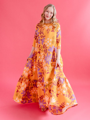 Iso Kreeta-ohut puuvillamusliini keltainen