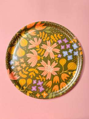 Keskikokoinen tarjotin vihreä Kreeta