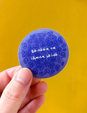 Ihana päivä - tarra sininen