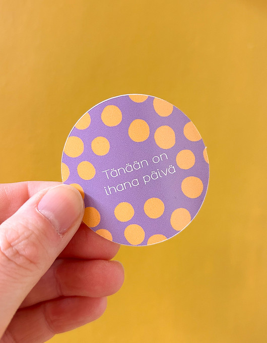 Ihana päivä - tarra vaalean violetti