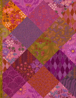 0,4 m pala Tilkkutäkki-puuvillasatiini punasävyinen