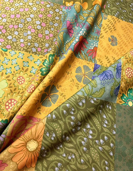 Pussilakana vihreäsävyinen Tilkkutäkki