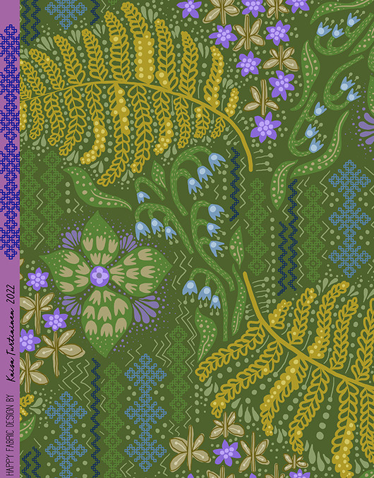 Mehtä-puuvillabatisti vihreä