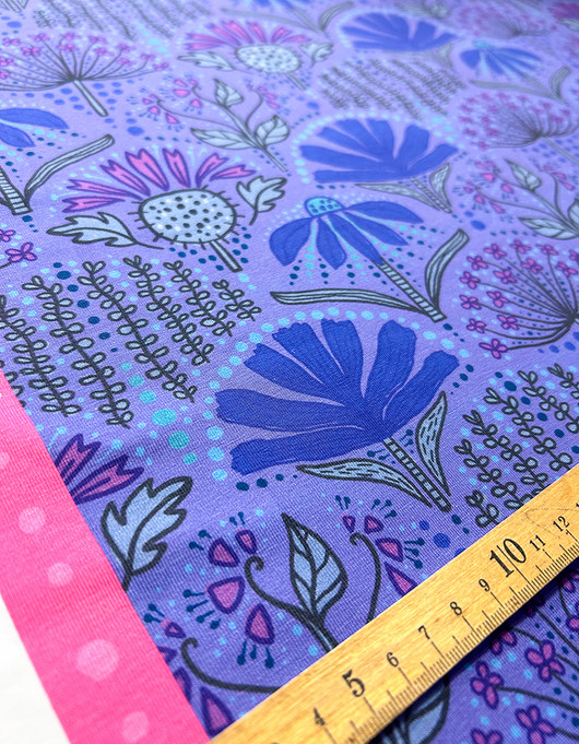 Yrttitarha-puuvillatrikoo sininen