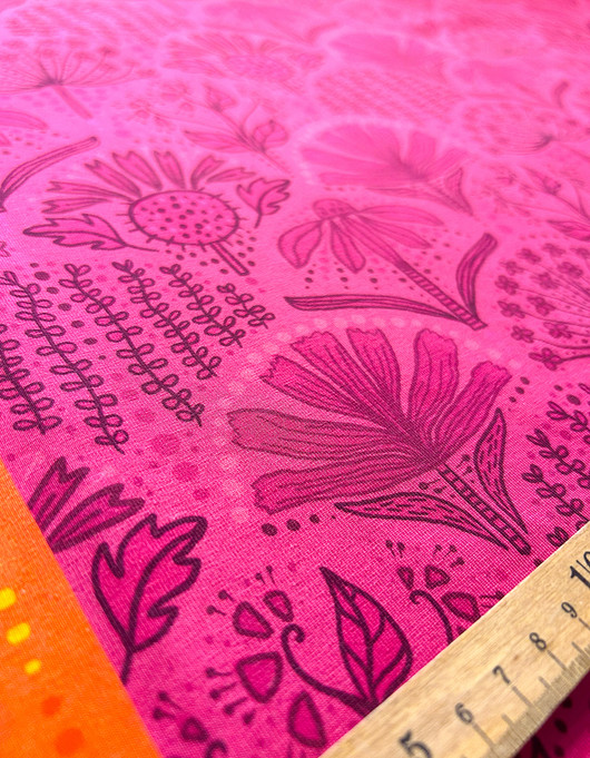 Yrttitarha-puuvillatrikoo fuksia