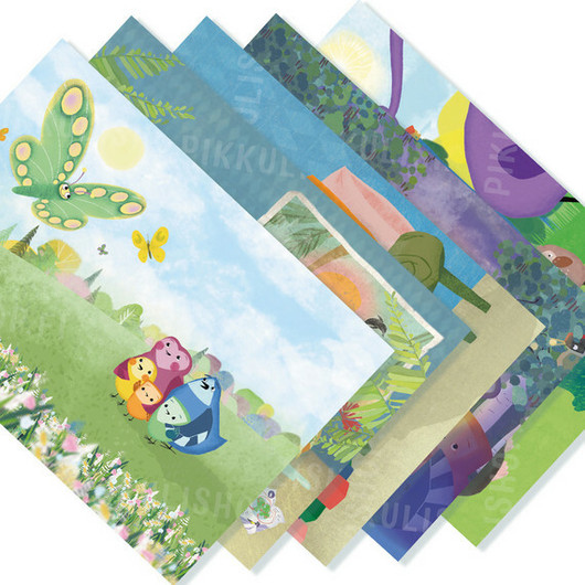 Pikkulin postikorttipaketti - viisi erilaista