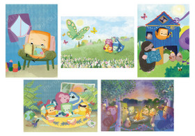 Pikkulin postikorttipaketti - viisi erilaista