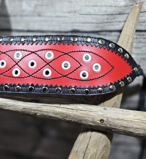 80 mm punainen/musta mustalla ompeleella