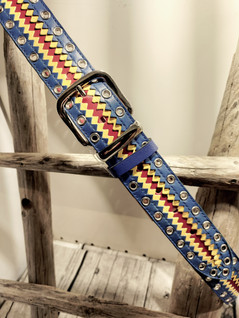 40mm pun/kelt/sininen housuvyö