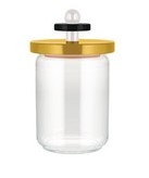 Alessi ES16/100 1 lasipurkki keltaisella puukannella