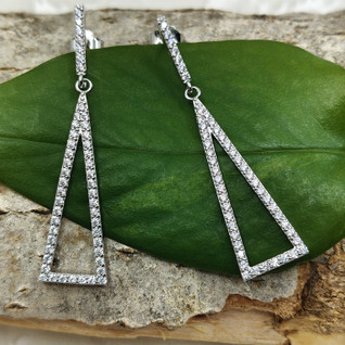 Sac Silver hopeiset korvakorut zirkonia kivillä