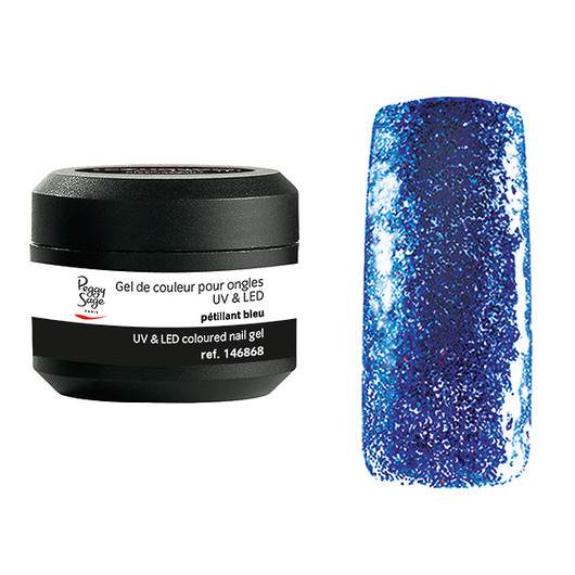 Coloured UV nail gel pétillant bleu 5g