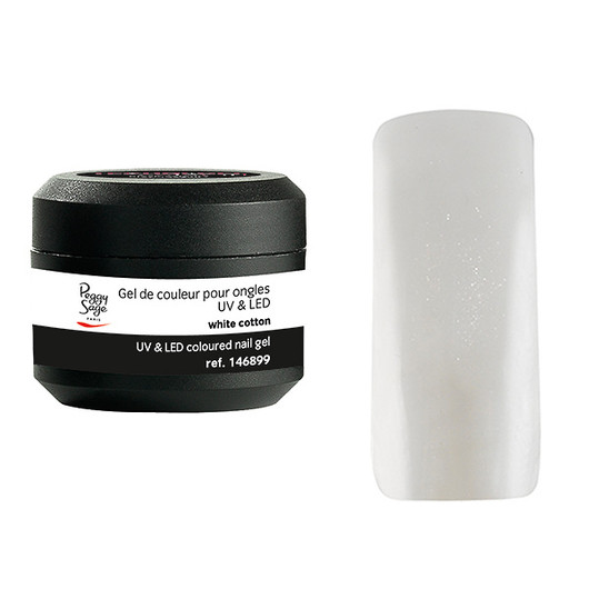 Coloured UV nail gel white cotton 5g