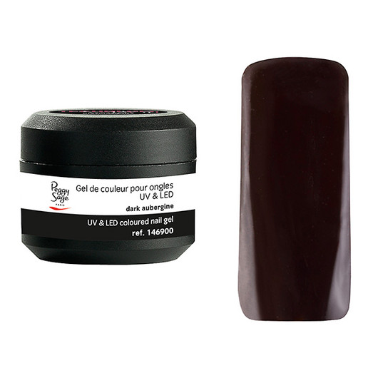 Coloured UV nail gel dark aubergine 5g