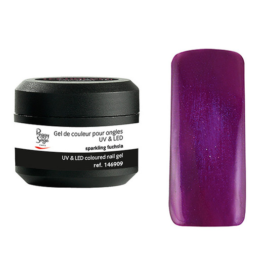Coloured UV nail gel sparkling fuchsia 5g