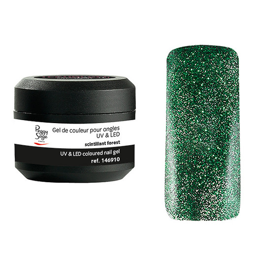 Coloured UV nail gel scintillant forest 5g
