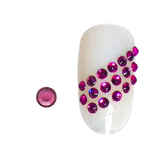 20 rhinestones for nails fuchsia SS5