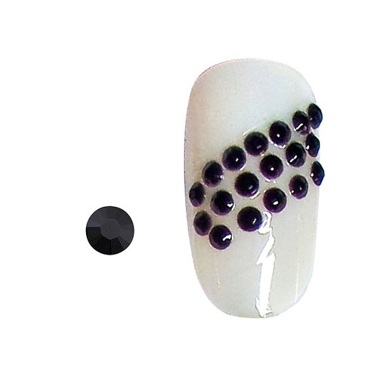 20 rhinestones for nails black SS5