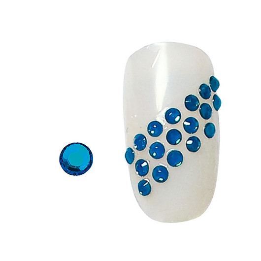 20 nail rhinestones capri blue SS5