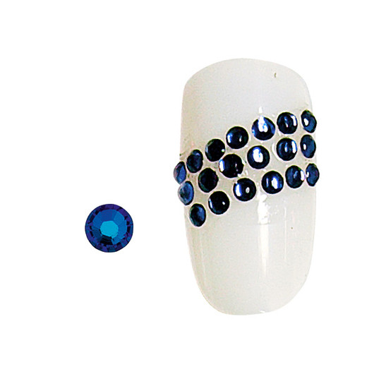 20 nail rhinestones crystal meridian blue SS5