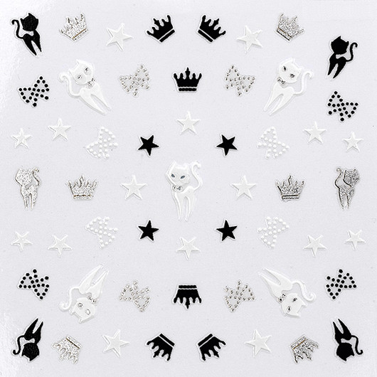 Decorative nail stickers Black & White