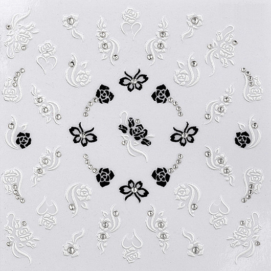 Decorative nail stickers Black & White