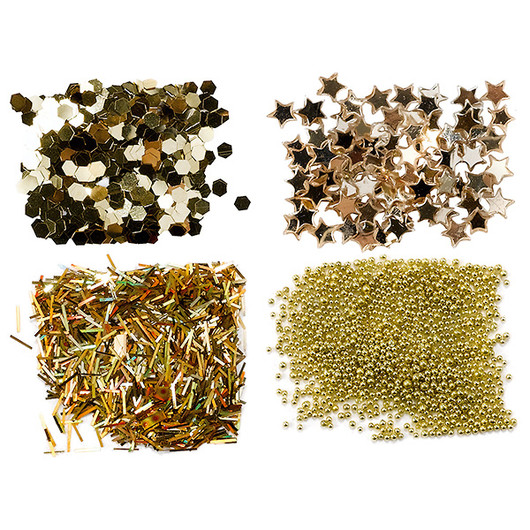 Nail glitter mini kit - or