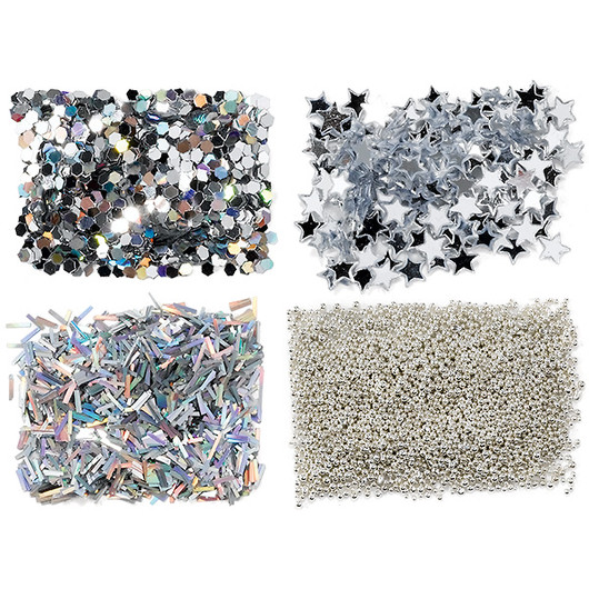 Nail glitter mini kit - argent