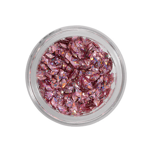 Nail glitters neon losange rose