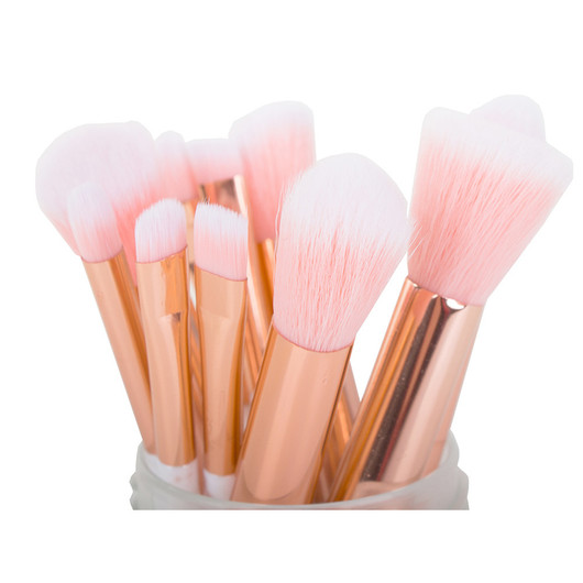 Elegantti Pinkki Marmori Meikkisivellinsetti 10 kpl – Vegaaninen & Tyylikäs