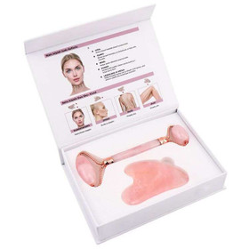 Jade Roller & Gua Sha -setti – Ruusukvartsi – Premium-kasvohoitosetti