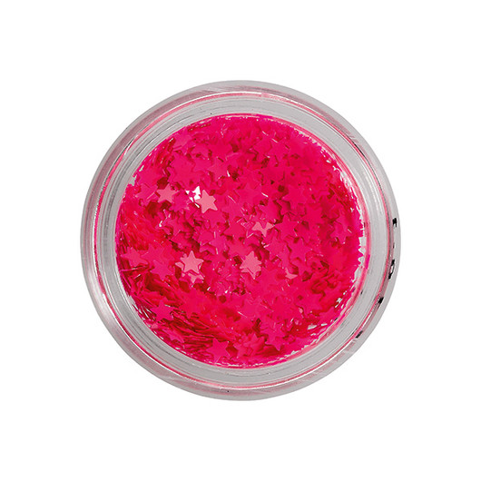 Nail glitters neon pink stars