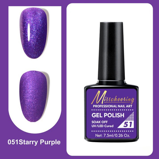 Misscheering Professional Nail Art Gel Polish 51 Starry Purple