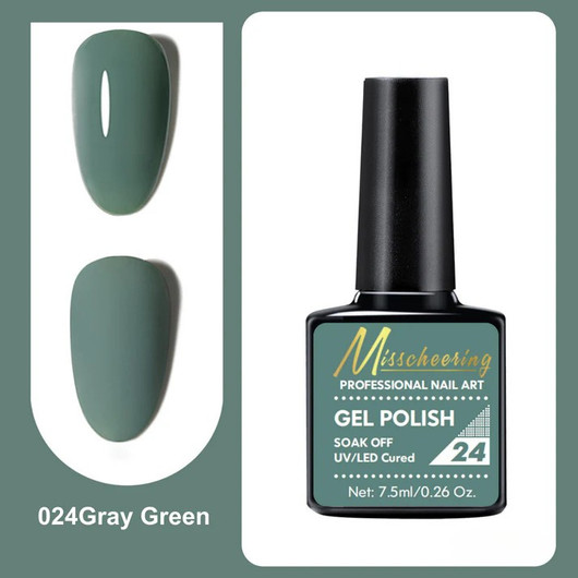 Misscheering Professional Nail Art Gel Polish 24 Gray Green