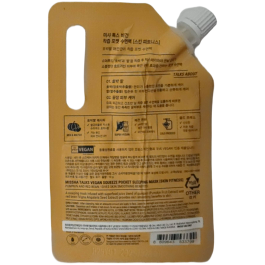 MISSHA Talks Vegan Sleeping Mask - Skin Fitness (Kurpitsa) 10g