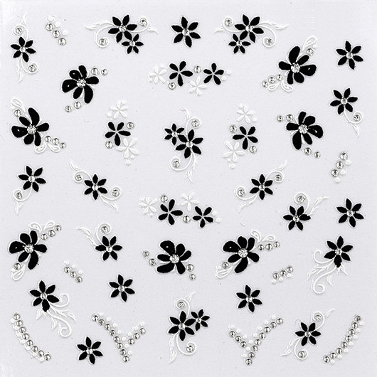 Mustavalkoiset Kynsikoristetarrat