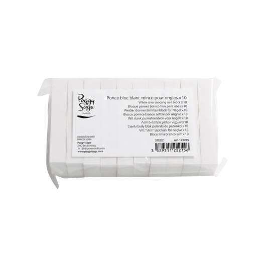 Peggy Sage White Slim Sanding Block – Tasoittava puskuripala 10 kpl