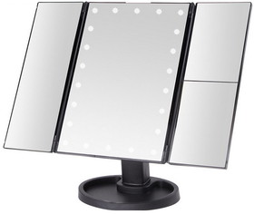 Premium LED-meikkipeili 3x suurennoksella, pinkki | Himmennettävä