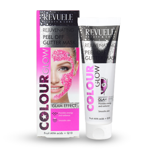 Revuele Pinkki Glitter Peel-Off Naamio AHA + Q10 80ml