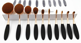 Ruusukultainen Oval Meikkisivellinsetti 10 kpl – Flawless Finish