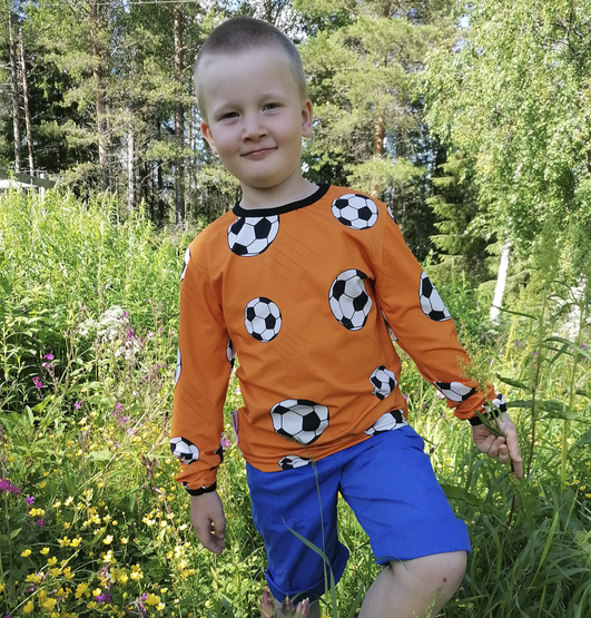 OTSO paita JALITSU oranssi 122/128 ja 146/152cm trikoo