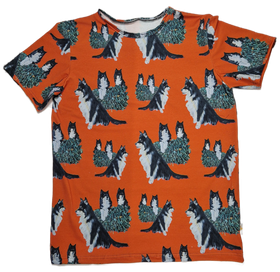 HONKA paita LAPPARI murrettu oranssi  lyhythihainen M trikoo