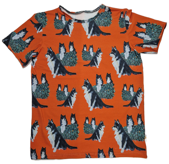 HONKA paita LAPPARI murrettu oranssi  lyhythihainen M trikoo