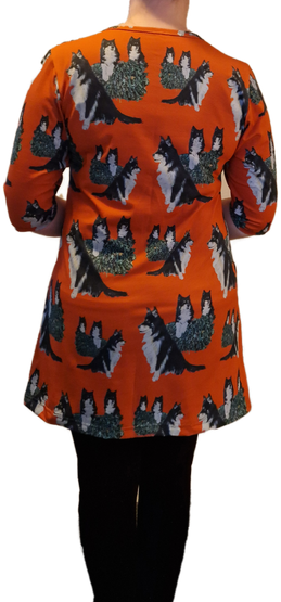 AAVA tunika LAPPARI L ja XL pitkähihainen hihainen murrettu oranssi