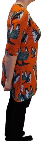 AAVA tunika LAPPARI L ja XL pitkähihainen hihainen murrettu oranssi
